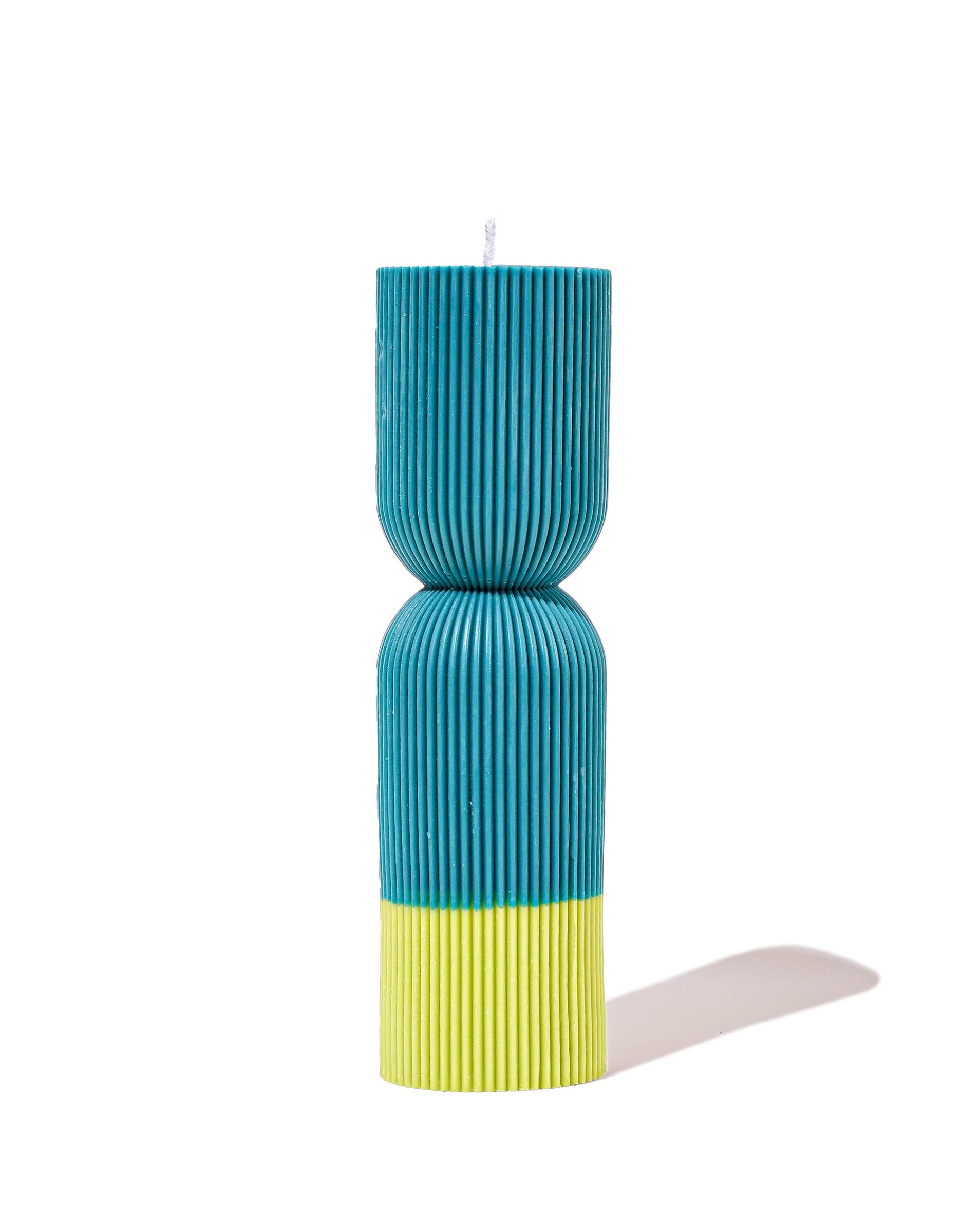 Ebb & Flow - Colour Block Pillar Candle - Jade Green/ Lime