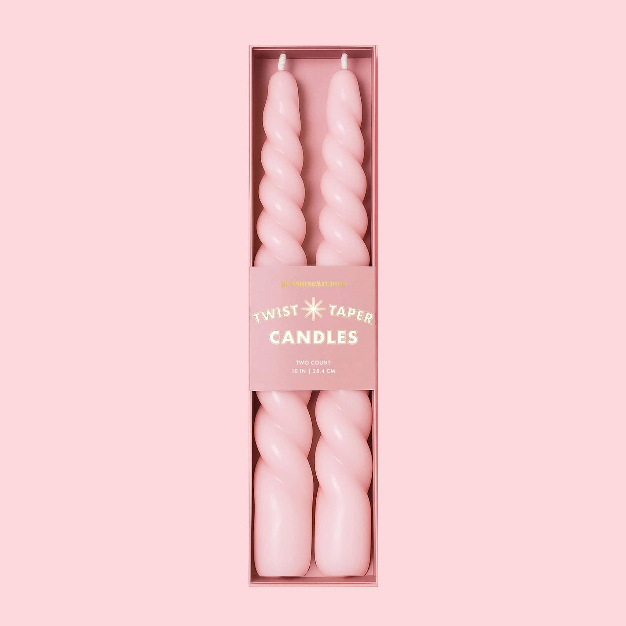 Twist Taper Candles | Pink