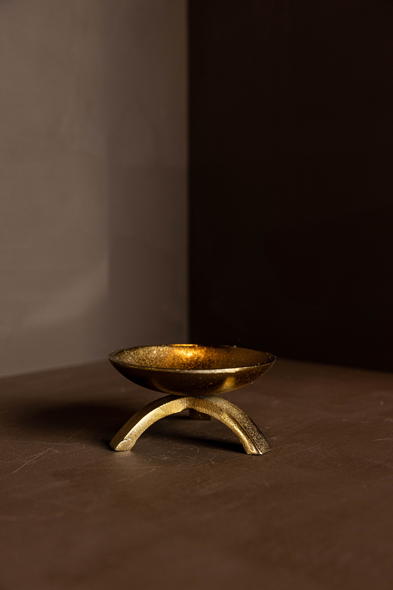 Brass Tripod Pillar Candle Holder - Image 2
