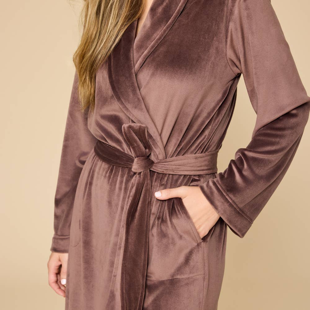 Women's Timeless Serenity Wrap Robe with Set-In Waist: Driftwood, XL