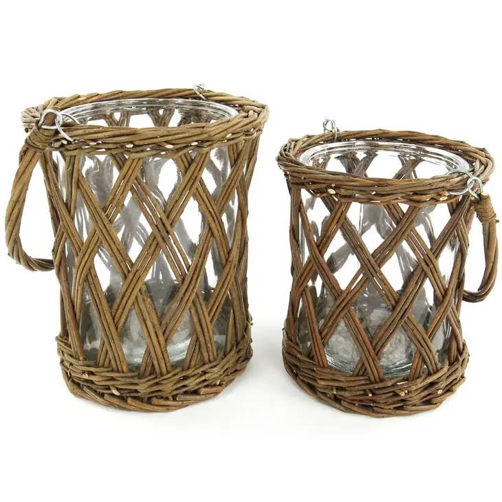 Classic Glass and Wicker Vase: Large - Image 2