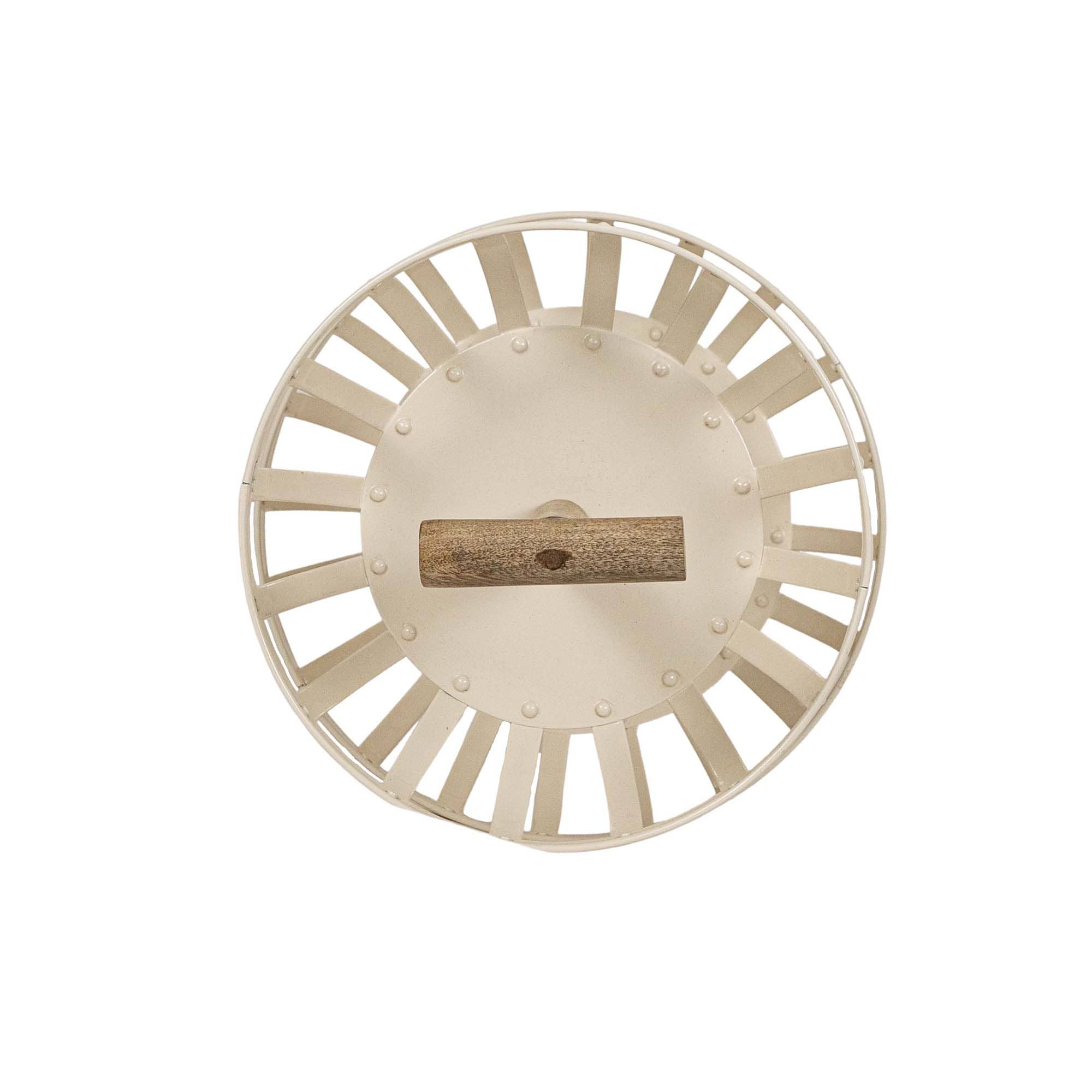 Foreside Home & Garden - Clement 2 Tiered Countertop Kitchen Basket White Metal Wood - Image 4